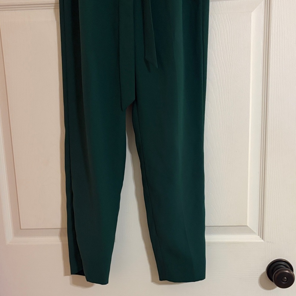 Express Forest Green Paperbag Waist Trousers - Picture 5 of 11